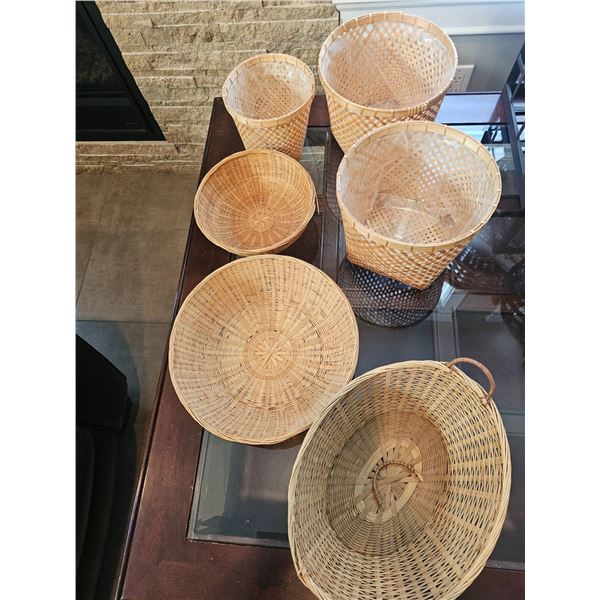 Woven Bamboo Baskets in Various Sizes