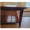 Image 5 : Wood and Glass Coffee Table with Shelf - 40x40x19 Inches