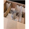 Image 2 : 16-Piece Glass and Stainless Steel Cup Set with Handles