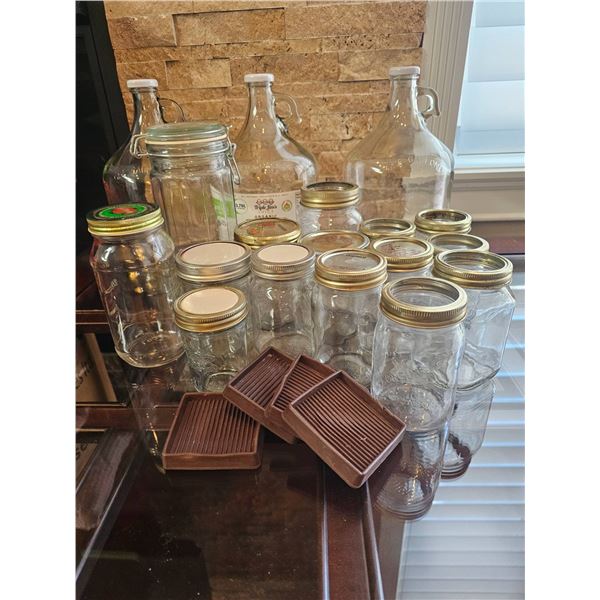 Clear Glass Jars and Bottles with Lids