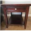 Image 2 : Wooden Side Table With Drawer and Lower Shelf
