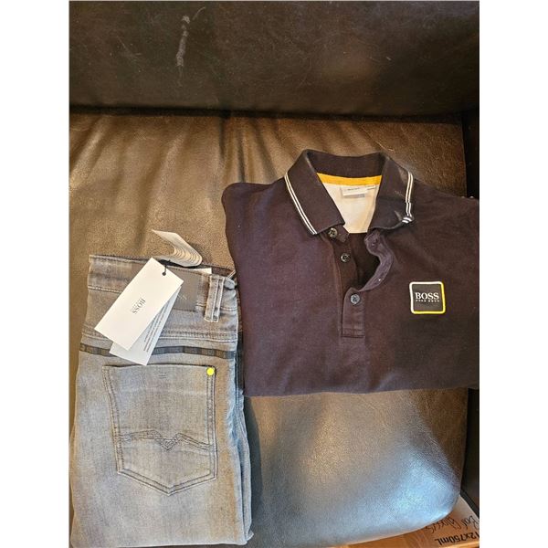 Hugo Boss Mens Polo Shirt and Jeans Set, New with Tags