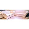 Image 1 : Two-Piece Sofa and Loveseat Set with Pastel Patterned Upholstery