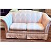 Image 3 : Two-Piece Sofa and Loveseat Set with Pastel Patterned Upholstery