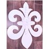 Image 4 : Clear Glass Vases, White Fleur-de-Lis Wall Decor, and Coir Doormat with Stone Inlay