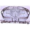 Image 1 : Divided Glass Serving Tray with Metal Scrollwork Frame