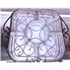Image 2 : Divided Glass Serving Tray with Metal Scrollwork Frame
