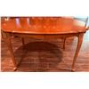 Image 10 : Oval Cherry Wooden Dining Table with Six Chairs