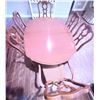 Image 3 : Oval Cherry Wooden Dining Table with Six Chairs
