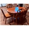 Image 6 : Oval Cherry Wooden Dining Table with Six Chairs