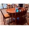 Image 7 : Oval Cherry Wooden Dining Table with Six Chairs