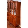Image 8 : Wood Display Cabinet with Glass-front Hutch and Brass Accents