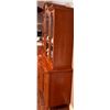 Image 9 : Wood Display Cabinet with Glass-front Hutch and Brass Accents