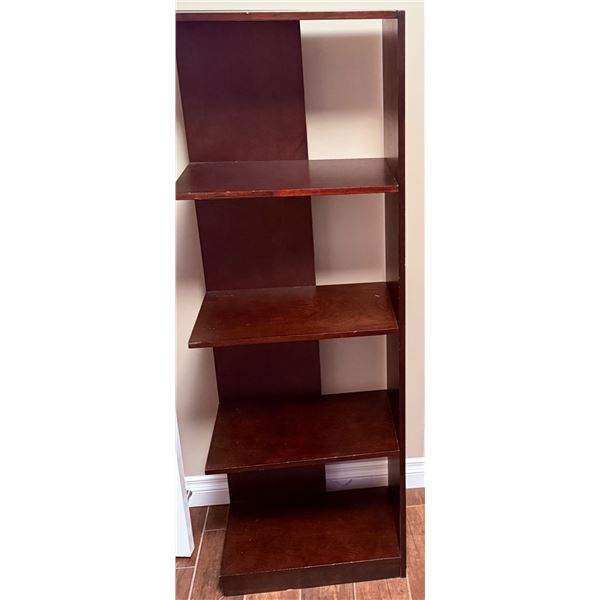 Dark Wooden Bookshelf with Five Open Shelves