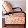 Image 2 : Modern Armchair With Printed Fabric Upholstery and Wooden Arms