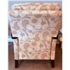 Image 4 : Modern Armchair With Printed Fabric Upholstery and Wooden Arms