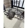 Image 3 : Decorative Items Lot with Metal Tricycle Planter, Glass Bowl, and Bocce Ball Set