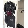 Image 1 : Womens Clothing Lot: Black Puffer Jacket, Graphic Top, Tank Top, and Shorts