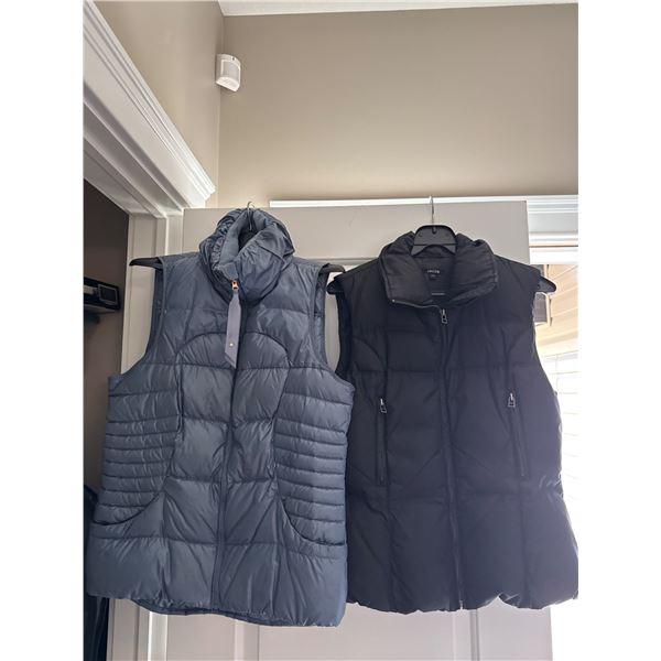 Puffer Vests in Black and Gray with High Neck Design