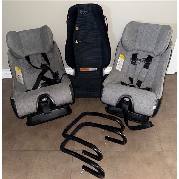 Two Convertible Car Seats with Booster Seat and Hooks