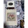 Image 2 : Floral Bathroom Accessory Set and Vintage Clothes Iron