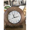 Image 4 : Kitchenware and Home Linens Lot with Wall Clock and Decor