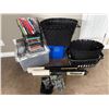 Image 1 : Household Bins, Wire Shelves, Drapery Rods, and Books