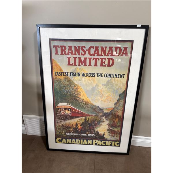 Framed Canadian Pacific Trans-Canada Limited Vintage-Style Poster