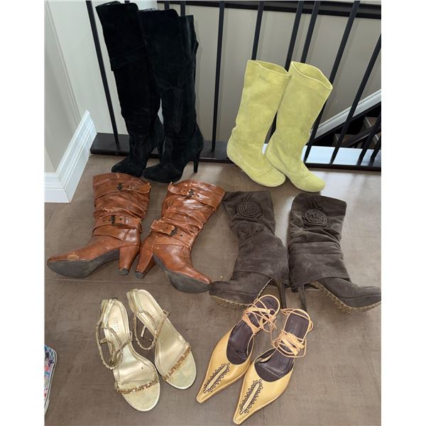 Womens Footwear Lot Including Boots and Heels