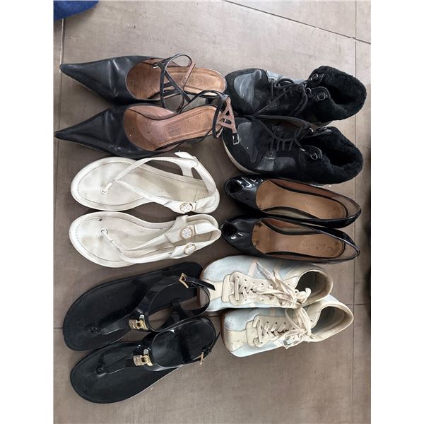 Six Pairs of Womens Shoes: Mixed Styles and Colors