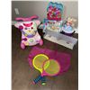 Image 1 : Childrens Toys and Accessories, Including Ride-On Walker and Tote Bag