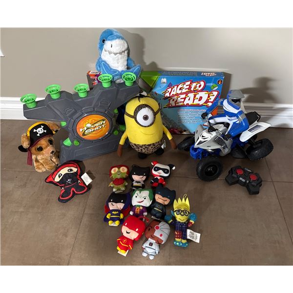 Toys Collection Including Plush, Board Game, and RC Vehicle