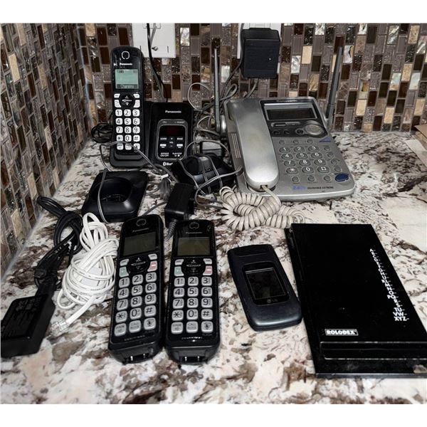 Panasonic Cordless Phone System With Base Station and Rolodex Organizer