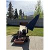 Image 2 : Outdoor Umbrella, Planters, Storage Bin, and Wooden Bookshelf Lot