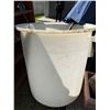 Image 4 : Outdoor Umbrella, Planters, Storage Bin, and Wooden Bookshelf Lot