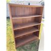 Image 6 : Outdoor Umbrella, Planters, Storage Bin, and Wooden Bookshelf Lot