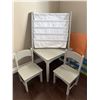 Image 4 : Childrens Activity Lot: Table, Chairs, Book Rack, LEGO Storage, and Border Trimmers