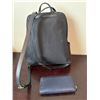 Image 2 : Kate Spade Black Nylon Backpack and Navy Leather Zip Wallet