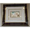 Image 1 : Framed Textured Artwork Depicting a Historic Street Scene