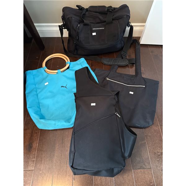 Bag Collection Including Puma Tote, Crossbody, and Travel Bag