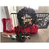Image 1 : Holiday Decorations Including Wreath, Tree, and Decorative Accents