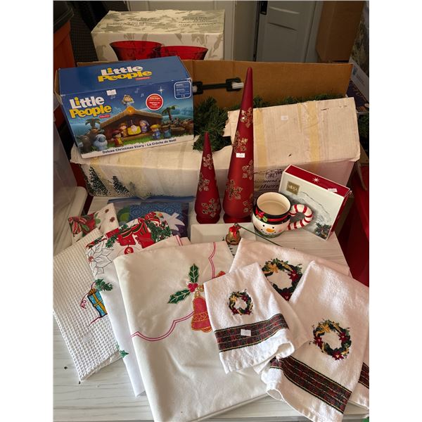 Christmas Decor and Accessories, Including Little People Nativity Set