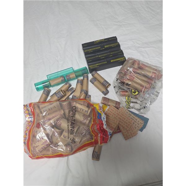 Canada 125 Coin Set with Paper Coin Roll Wrappers and Rolled Pennies