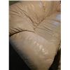 Image 3 : Beige Leather Sofa Set Featuring Two-Seater and Three-Seater Sofas