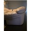 Image 5 : Beige Leather Sofa Set Featuring Two-Seater and Three-Seater Sofas