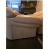 Image 6 : Beige Leather Sofa Set Featuring Two-Seater and Three-Seater Sofas