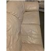Image 9 : Beige Leather Sofa Set Featuring Two-Seater and Three-Seater Sofas