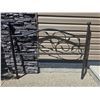 Image 1 : Black Metal Headboard with Decorative Leaf Motif