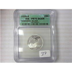 2006-S Nebraska Silver Quarter ICG PR70DCAM