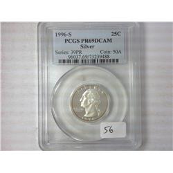 1996-S Wash. Quarter PCGS PR69 DCAM (Silver)